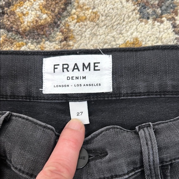 Frame Ali High Rise Skinny Women's Black Stretch Denim Jeans Size 27 - Picture 5 of 7